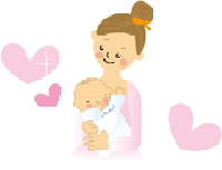 イラスト：母親と乳児