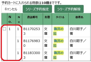 画面：シリーズ予約登録完了画面