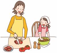 イラスト：親子で料理
