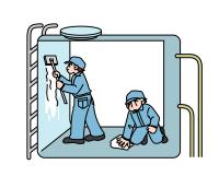 イラスト：受水槽や高架水槽の点検清掃