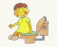 イラスト：トイレにいる子供