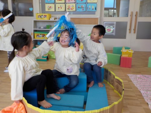写真：年少児　お風呂