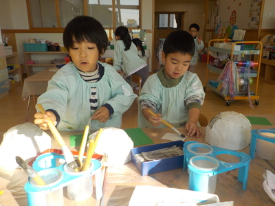 写真：年長児　交通安全教室の様子