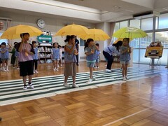 写真：年長児　交通安全教室の様子