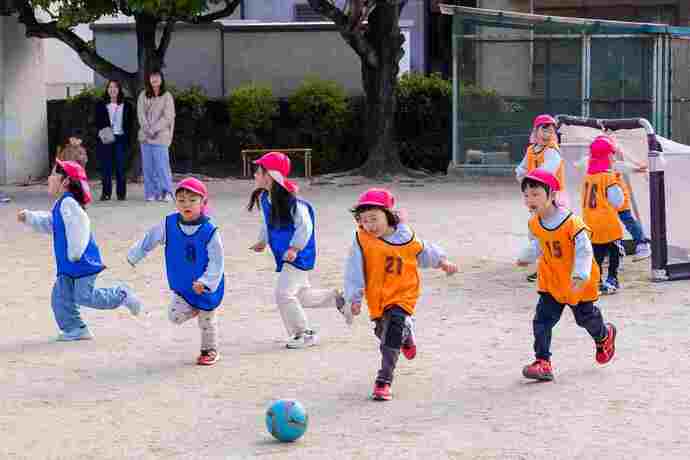 写真:年長児 サッカー教室の様子