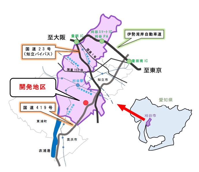 位置図：開発地区