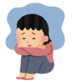 うつ病の女性のイラスト