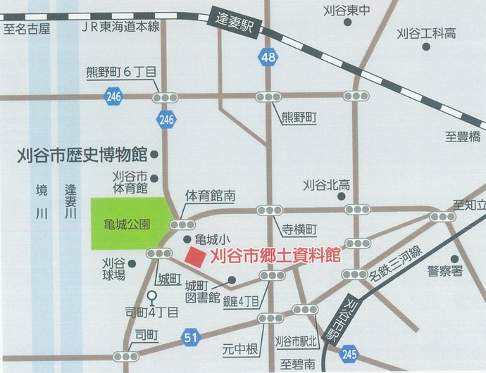 地図:郷土資料館周辺の地図