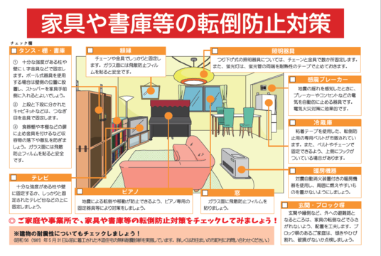 家具等の固定をしましょう｜刈谷市ホームページ