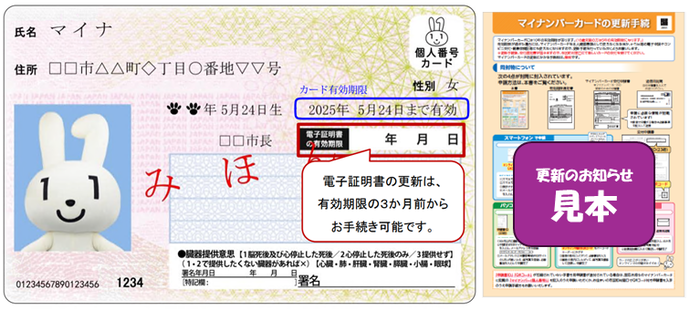 マイナンバーカード有効期限見本
