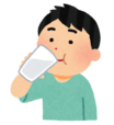 バリウムを飲む男性のイラスト