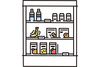 スーパーやコンビニの売り場のイラスト