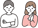 納得する夫婦のイラスト