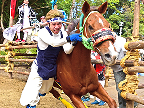 神明神社の駆馬神事「おまんと」の写真