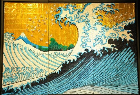 折り紙部作品　海上の不二