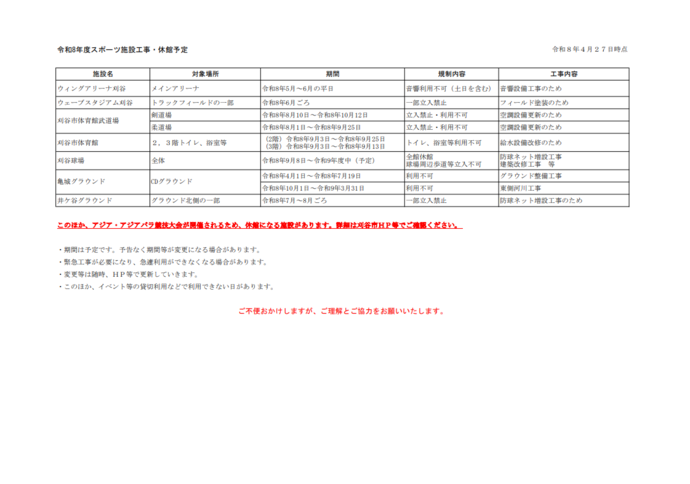 令和8年度工事予定