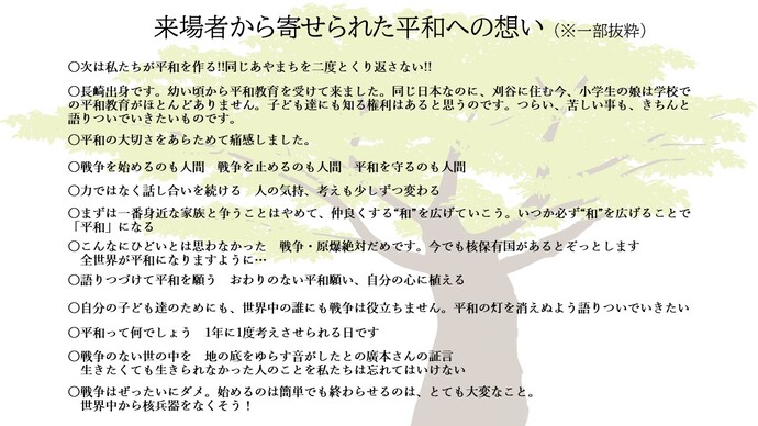 寄せられた平和の想い